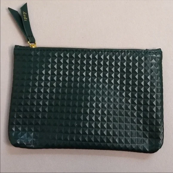 Ipsy raised stud green zipper bag - Picture 6 of 6